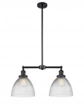 Innovations Lighting 209-BK-G222 - Seneca Falls - 2 Light - 21 inch - Matte Black - Stem Hung - Adjustable Island Light