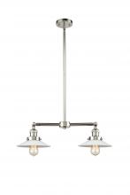 Innovations Lighting 209-PN-G1 - Halophane - 2 Light - 21 inch - Polished Nickel - Stem Hung - Adjustable Island Light