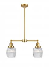 Innovations Lighting 209-SG-G302 - Colton - 2 Light - 22 inch - Satin Gold - Stem Hung - Adjustable Island Light