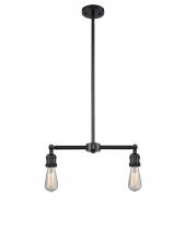 Innovations Lighting 209-BK - Bare Bulb - 2 Light - 20 inch - Matte Black - Stem Hung - Adjustable Island Light