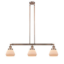 Innovations Lighting 213-AC-G171 - Fulton - 3 Light - 39 inch - Antique Copper - Stem Hung - Adjustable Island Light