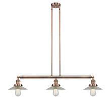 Innovations Lighting 213-AC-G2-LED - Halophane - 3 Light - 41 inch - Antique Copper - Stem Hung - Adjustable Island Light