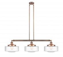 Innovations Lighting 213-AC-G694-12 - Bridgeton - 3 Light - 44 inch - Antique Copper - Stem Hung - Adjustable Island Light