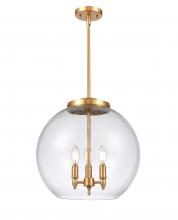Innovations Lighting 221-3S-SG-G124-16 - Athens - 3 Light - 16 inch - Satin Gold - Stem hung - Pendant