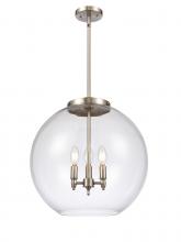 Innovations Lighting 221-3S-SN-G122-18 - Athens - 3 Light - 18 inch - Brushed Satin Nickel - Stem hung - Pendant