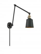 Innovations Lighting 238-BAB-M9-BK - Addison - 1 Light - 8 inch - Black Antique Brass -Adjustable Swing Arm