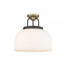 Innovations Lighting 239-3C-BBB-G239-15WH - Kahana - 3 Light - 15 inch - Black Brushed Brass - Semi-Flush Mount