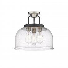 Innovations Lighting 239-3C-BSN-G239-15SDY - Kahana - 3 Light - 15 inch - Black Satin Nickel - Semi-Flush Mount