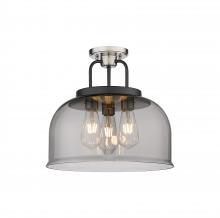 Innovations Lighting 239-3C-BSN-G239-15SM - Kahana - 3 Light - 15 inch - Black Satin Nickel - Semi-Flush Mount