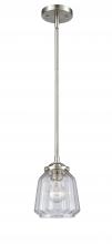 Innovations Lighting 284-1S-SN-G142 - Chatham - 1 Light - 7 inch - Brushed Satin Nickel - Stem hung - Mini Pendant