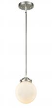 Innovations Lighting 284-1S-SN-G201-6 - Beacon - 1 Light - 6 inch - Brushed Satin Nickel - Stem hung - Mini Pendant