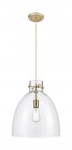 Innovations Lighting 410-1PM-CB-G412-14CL - Newton Bell - 1 Light - 14 inch - Champagne Bronze - Cord hung - Pendant