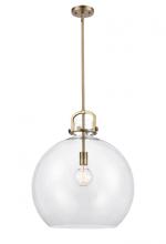 Innovations Lighting 410-1S-BB-18CL - Newton Sphere - 1 Light - 18 inch - Brushed Brass - Stem hung - Pendant