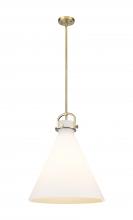 Innovations Lighting 410-1SL-BB-G411-18WH - Newton Cone - 1 Light - 18 inch - Brushed Brass - Pendant
