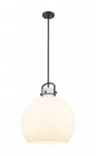 Innovations Lighting 410-1SL-BK-G410-18WH - Newton Sphere - 1 Light - 18 inch - Matte Black - Pendant