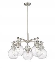 Innovations Lighting 410-5CR-SN-G410-7CL - Newton Sphere - 5 Light - 26 inch - Satin Nickel - Chandelier