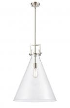 Innovations Lighting 411-1S-SN-18CL - Newton Cone - 1 Light - 18 inch - Brushed Satin Nickel - Stem hung - Pendant
