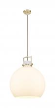 Innovations Lighting 411-1SL-CB-G410-18WH - Newton Sphere - 1 Light - 18 inch - Champagne Bronze - Pendant