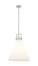 Innovations Lighting 411-1SL-SN-G411-18WH - Newton Cone - 1 Light - 18 inch - Brushed Satin Nickel - Stem hung - Pendant
