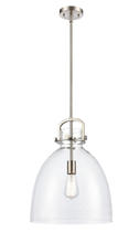 Innovations Lighting 412-1S-SN-14CL - Newton Bell - 1 Light - 14 inch - Brushed Satin Nickel - Stem hung - Pendant