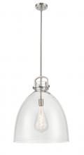 Innovations Lighting 412-1S-SN-18CL - Newton Bell - 1 Light - 18 inch - Brushed Satin Nickel - Stem hung - Pendant
