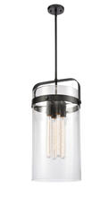 Innovations Lighting 413-4S-BK-12CL - Pilaster - 4 Light - 12 inch glass - Matte Black - Stem hung - Pendant