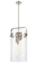 Innovations Lighting 413-4S-SN-12CL - Pilaster - 4 Light - 12 inch glass - Brushed Satin Nickel - Stem hung - Pendant