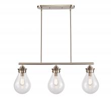 Innovations Lighting 414-3I-SN-G4142-8 - Genesis - 3 Light - 39 inch - Satin Nickel - Stem hung - Island Light