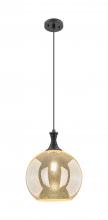 Innovations Lighting 415-1P-BK-G128-12 - Astor - 1 Light - 12 inch - Matte Black - Cord hung - Mini Pendant