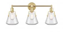 Innovations Lighting 422-3W-SB-7SDY - Luna - 3 Light - 29 inch - Satin Brass - Bath Vanity Light