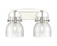 Innovations Lighting 423-2W-PN-G412-6SDY - Pilaster II Bell - 2 Light - 17 inch - Polished Nickel - Bath Vanity Light