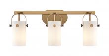 Innovations Lighting 423-3W-BB-G423-7WH - Pilaster - 3 Light - 24 inch - Brushed Brass - Bath Vanity Light