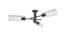 Innovations Lighting 434-3F-BK-G434-12SDY - Crown Point - 3 Light - 34 inch - Matte Black - Semi-Flush Mount