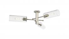 Innovations Lighting 434-3F-PN-G434-12CL - Crown Point - 3 Light - 34 inch - Polished Nickel - Semi-Flush Mount