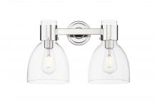 Innovations Lighting 464-2W-PN-G464D-7CL - Lawton Bell - 2 Light - 17 inch - Polished Nickel - Bath Vanity Light