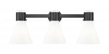 Innovations Lighting 464-3W-BK-G464C-7GW - Lawton Cone - 3 Light - 27 inch - Matte Black - Bath Vanity Light