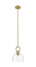 Innovations Lighting 485-1S-BB-G486-8CL - Hudson - 1 Light - 8 inch - Brushed Brass - Mini Pendant
