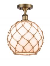 Innovations Lighting 516-1C-BB-G121-10RB - Farmhouse Rope - 1 Light - 10 inch - Brushed Brass - Semi-Flush Mount