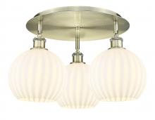 Innovations Lighting 516-3C-AB-G1217-8WV - White Venetian - 3 Light - 20 inch - Antique Brass - Semi-Flush Mount