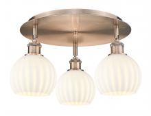 Innovations Lighting 516-3C-AC-G1217-6WV - White Venetian - 3 Light - 18 inch - Antique Copper - Semi-Flush Mount