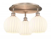 Innovations Lighting 516-3C-AC-G1217-8WV - White Venetian - 3 Light - 20 inch - Antique Copper - Semi-Flush Mount