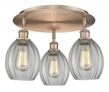 Innovations Lighting 516-3C-AC-G82 - Eaton - 3 Light - 17 inch - Antique Copper - Semi-Flush Mount