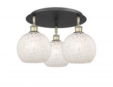 Innovations Lighting 516-3C-BAB-G1216-8WM - White Mouchette - 3 Light - 20 inch - Black Antique Brass - Semi-Flush Mount