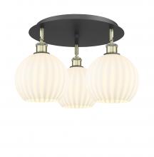 Innovations Lighting 516-3C-BAB-G1217-8WV - White Venetian - 3 Light - 20 inch - Black Antique Brass - Semi-Flush Mount