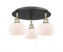Innovations Lighting 516-3C-BAB-G91 - Fenton - 3 Light - 18 inch - Black Antique Brass - Semi-Flush Mount