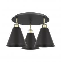 Innovations Lighting 516-3C-BAB-MBC-8-BK - Berkshire - 3 Light - 20 inch - Black Antique Brass - Semi-Flush Mount