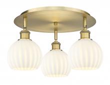 Innovations Lighting 516-3C-BB-G1217-6WV - White Venetian - 3 Light - 18 inch - Brushed Brass - Semi-Flush Mount