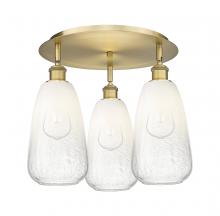 Innovations Lighting 516-3C-BB-G480-6OP - Brookhaven Almond - 3 Light - 18 inch - Brushed Brass - Semi-Flush Mount