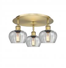 Innovations Lighting 516-3C-BB-G92 - Fenton - 3 Light - 18 inch - Brushed Brass - Semi-Flush Mount