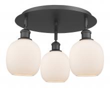 Innovations Lighting 516-3C-BK-G101 - Belfast - 3 Light - 18 inch - Matte Black - Semi-Flush Mount